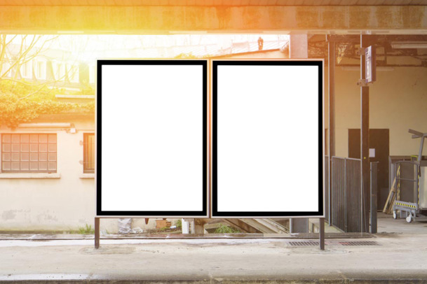 户外广告牌效果图模板及装饰元素高清PNG透明图片设计素材免费下载