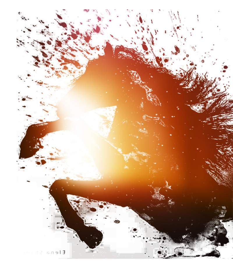 水墨风简影马高清PNG透明动物装饰设计素材免费下载