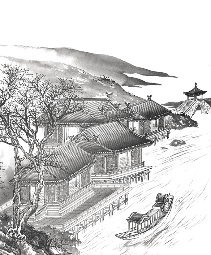 水墨江南水乡高清PNG透明中国风装饰元素图片设计素材免费下载