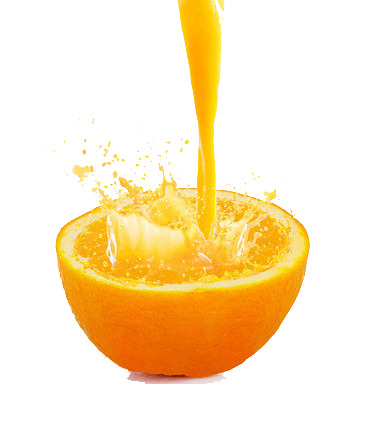 橙汁倒入半个橙子高清PNG透明特效装饰素材免费下载
