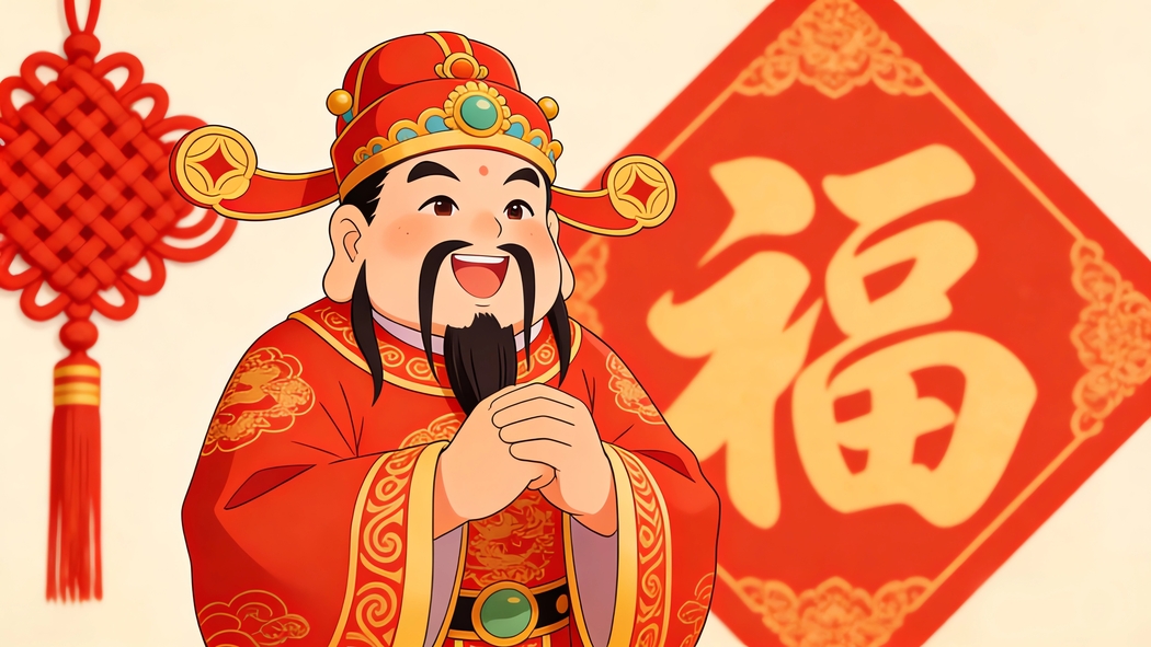 2026年财神送福4K高清电脑壁纸3840x2160免费下载