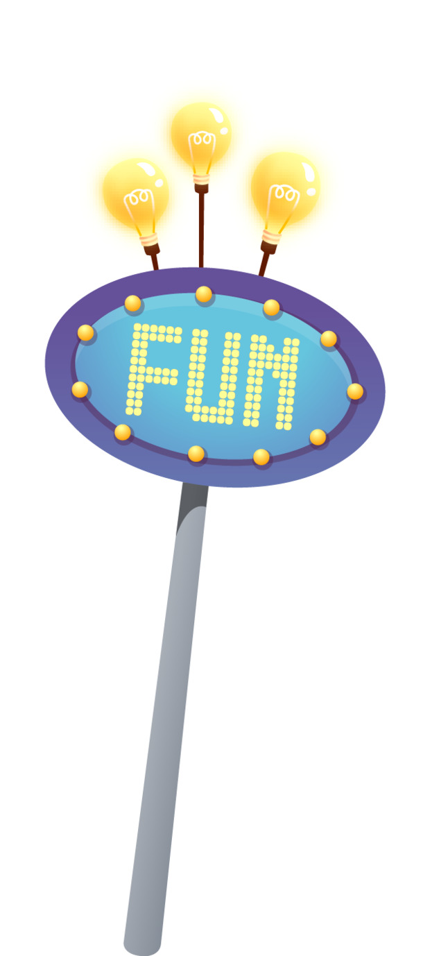 卡通创意指示牌高清PNG透明装饰素材特效图片免费下载