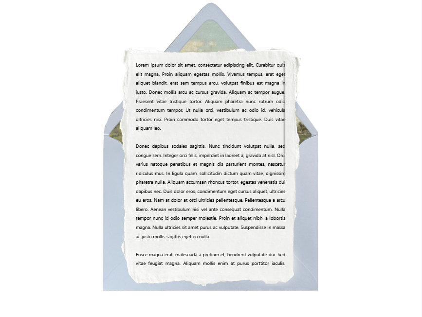 蓝色信纸动漫信封素材模板下载