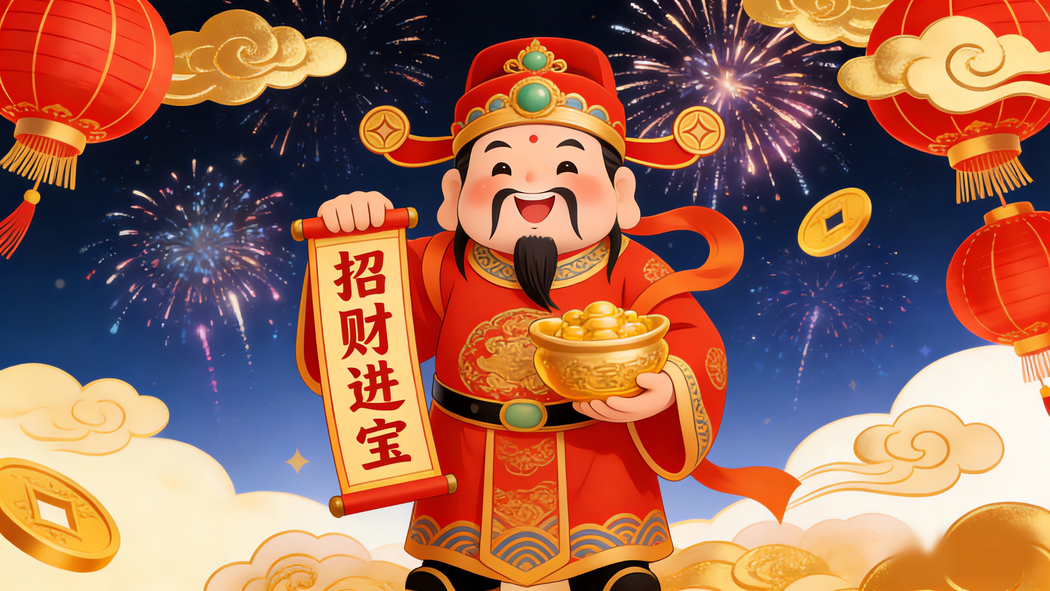 2026财神招财进宝4K高清壁纸3840x2160免费下载 2026财神招财进宝4K高清壁纸3840x2160免费下载