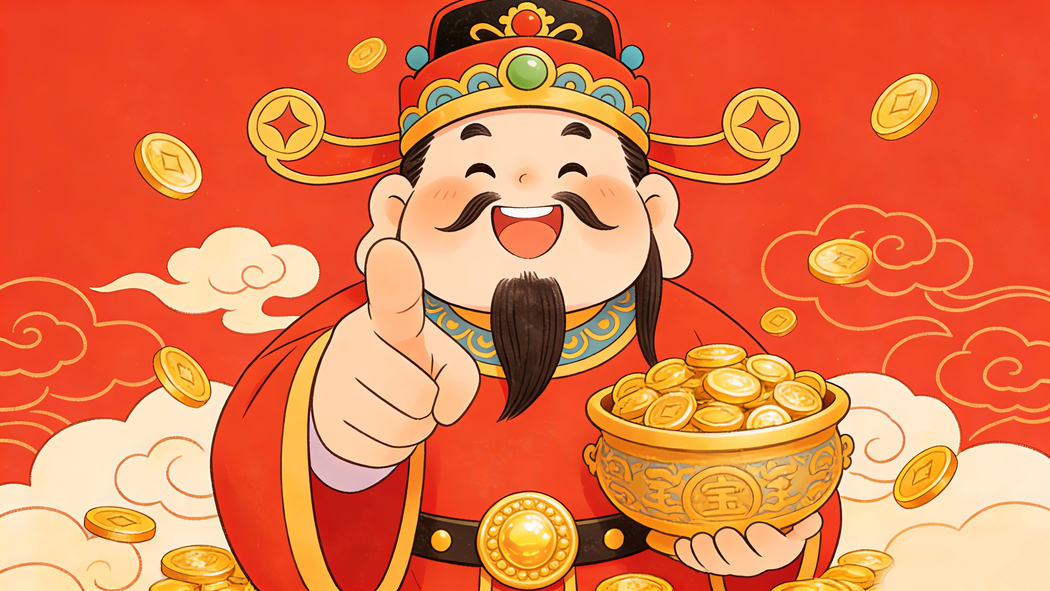 2026财神指你发财4K高清壁纸3840x2160免费下载 2026财神指你发财4K高清壁纸3840x2160免费下载