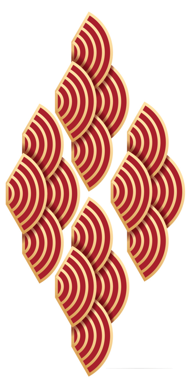 新年海报中国风扇形装饰高清PNG透明素材免费下载