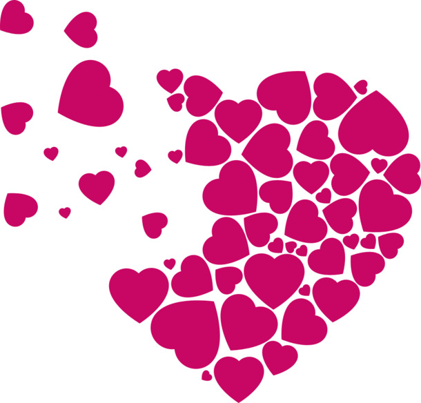 浪漫爱心剪纸高清PNG透明图-情人节节日元素设计素材免费下载