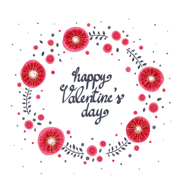 情人节浪漫花环高清PNG透明图片设计素材免费下载