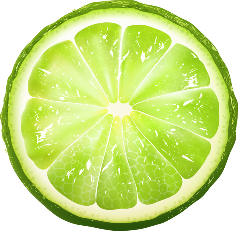 切开的青柠檬片高清PNG透明与EPS手绘卡通设计素材免费下载