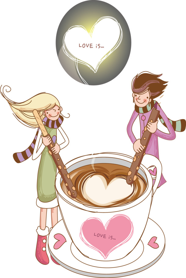 可爱情侣矢量高清PNG透明情人节设计素材免费下载