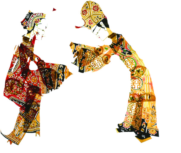 皮影戏情侣七夕情人节高清PNG透明设计素材免费下载