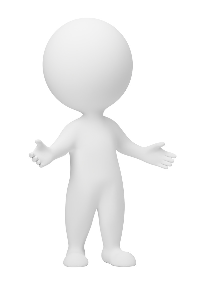 3D卡通小白人高清PNG透明手绘图片设计素材免费下载