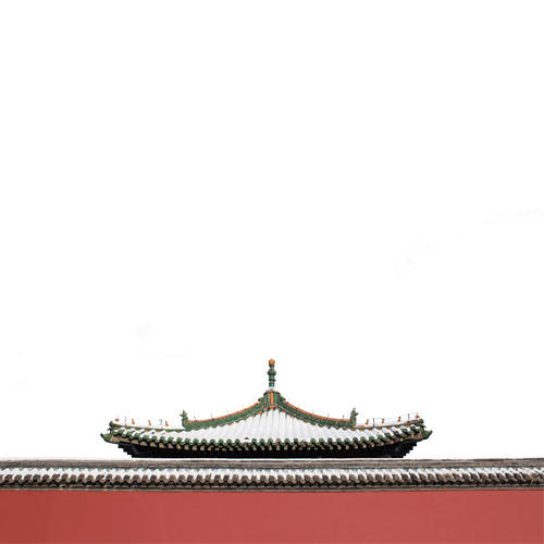 冬季沈阳故宫古典房顶手绘卡通元素高清PNG透明设计素材免费下载