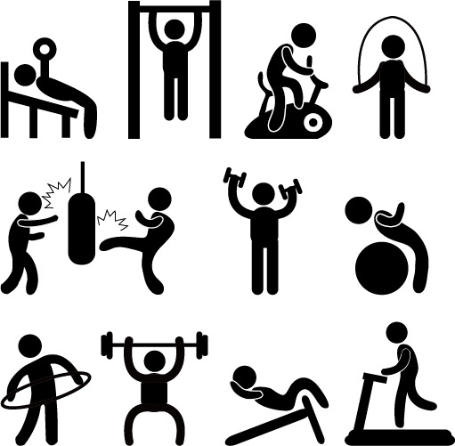 健身小人图标高清PNG透明免扣设计素材免费下载