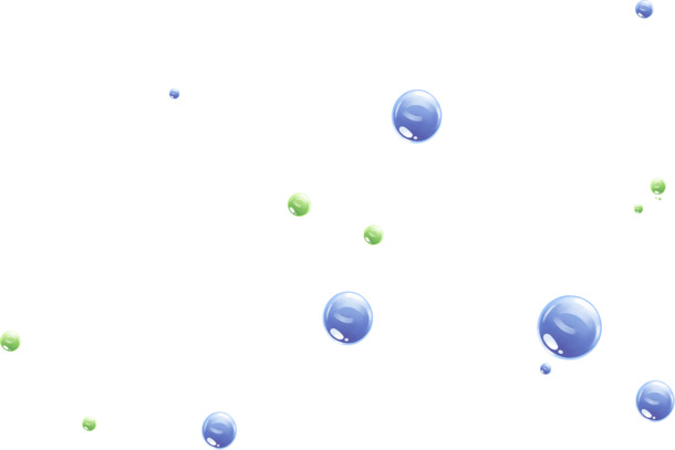蓝色绿叶飘舞圆球高清PNG透明漂浮元素设计素材免费下载