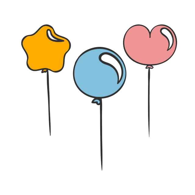 异性彩色卡通气球高清PNG透明漂浮元素设计素材免费下载