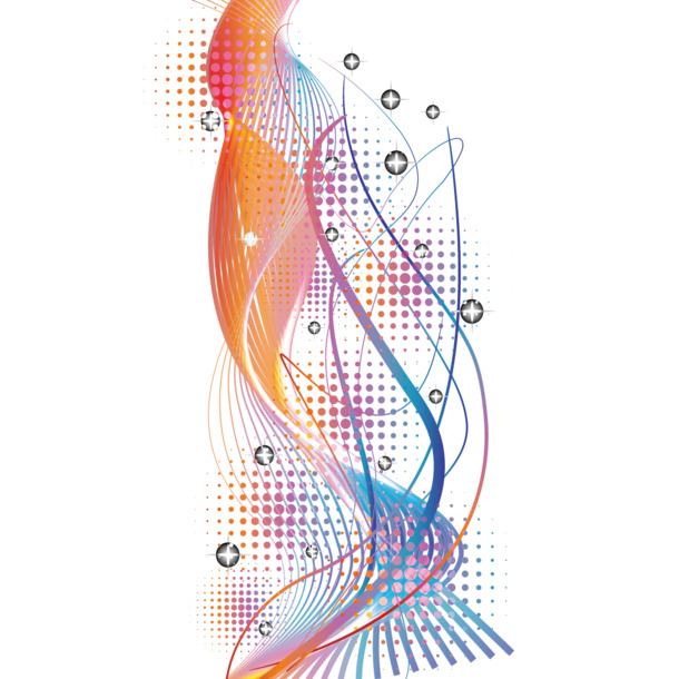 矢量彩色波浪线彩带高清PNG透明漂浮元素设计素材免费下载