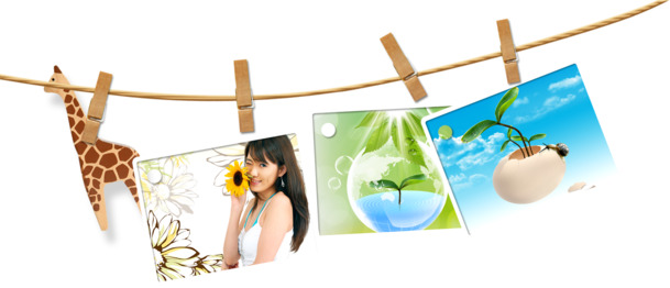 相框照片夹子装饰边框高清透明PNG漂浮彩带设计素材免费下载