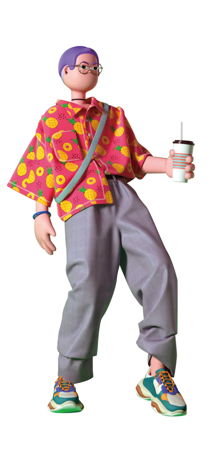 C4D潮流男生高清PNG透明免扣设计素材免费下载