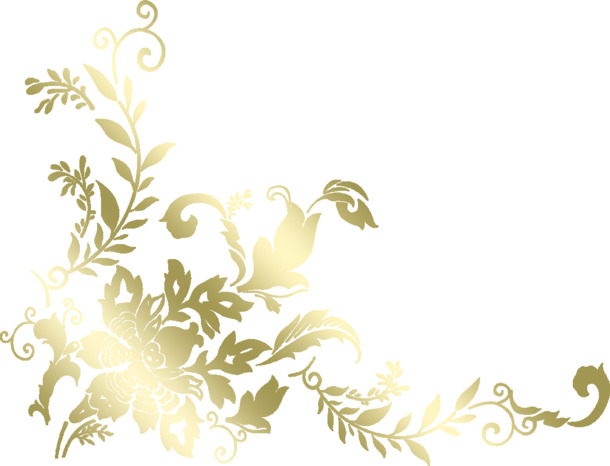 黄色渐变婚礼花纹封面高清PNG透明漂浮元素设计素材免费下载