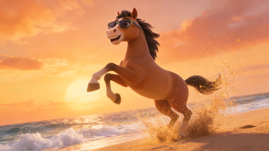 海边沙滩酷马戴眼镜4K高清动物壁纸3840x2160免费下载 海边沙滩酷马戴眼镜4K高清动物壁纸3840x2160免费下载