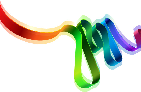 动感炫彩绸带高清PNG透明及EPS格式设计素材免费下载