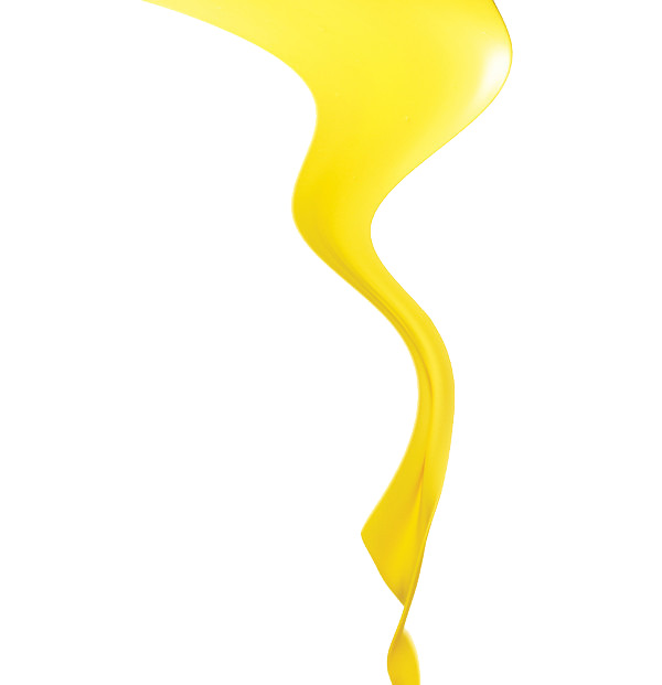 从上而下飘逸黄绸带高清PNG透明漂浮彩带设计素材免费下载