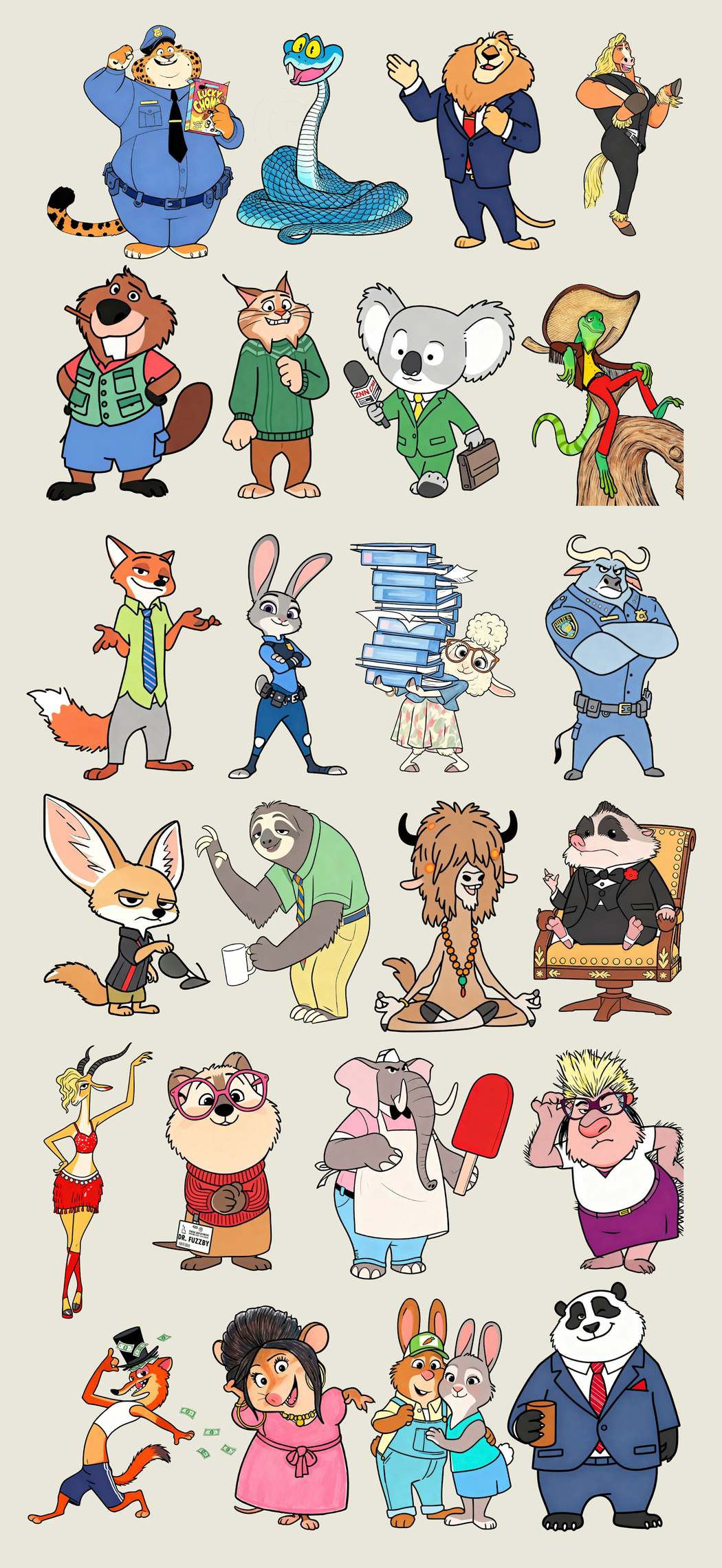 疯狂动物城动物大全4K手机高清壁纸1841x4000免费下载 疯狂动物城动物大全4K手机高清壁纸1841x4000免费下载