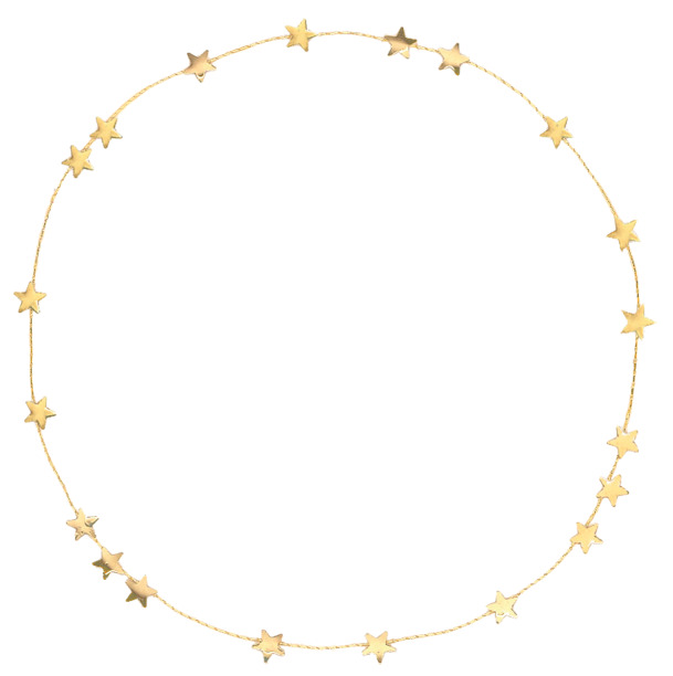 金色立体星圆形装饰边框高清PNG透明素材免费下载
