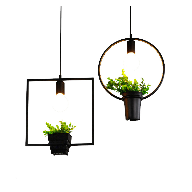 高清室内简约铁艺吊灯PNG透明装饰素材免费下载