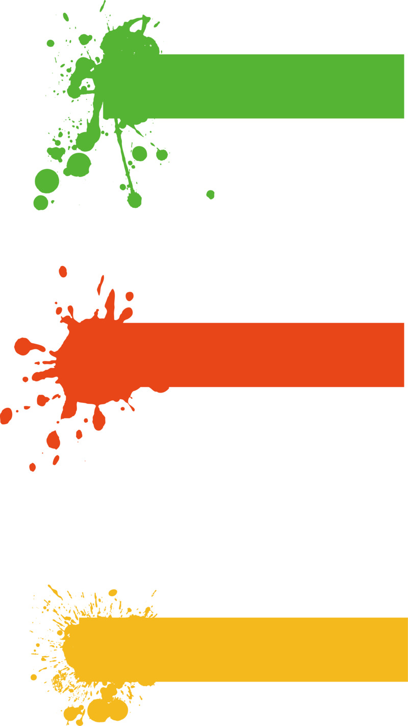 彩色泼墨人名条矢量高清PNG透明墨迹笔触设计素材免费下载