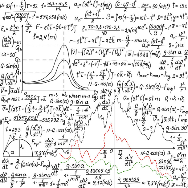 漂浮数学物理公式笔记高清PNG及EPS装饰素材免费下载