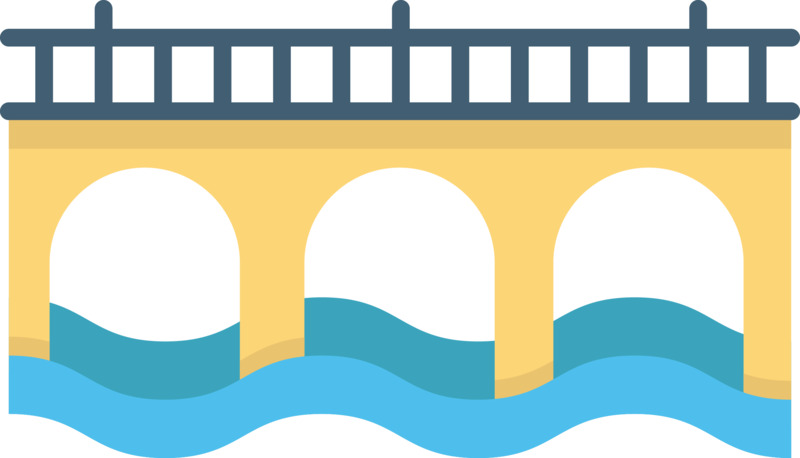 卡通河道桥梁图标高清PNG透明装饰素材免费下载