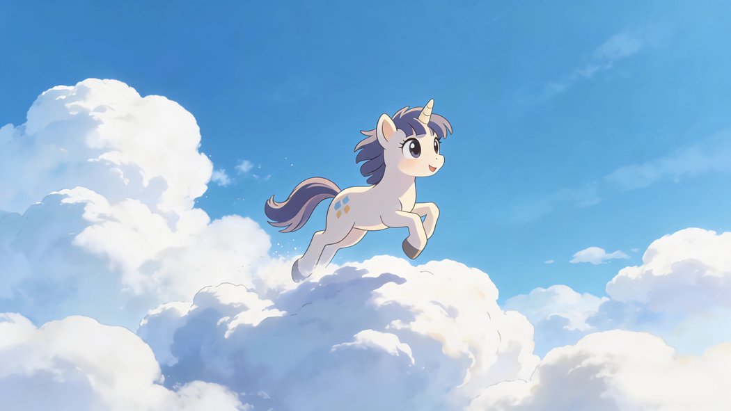 在云上奔跑的小马 4K动漫高清壁纸 3840x2160免费下载