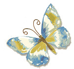 彩绘蓝色蝴蝶飞翔高清PNG透明装饰动物设计素材免费下载