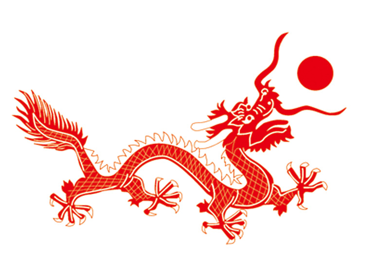 精美红色龙免抠素材-高清PNG透明图PSD设计花纹装饰元素免费下载