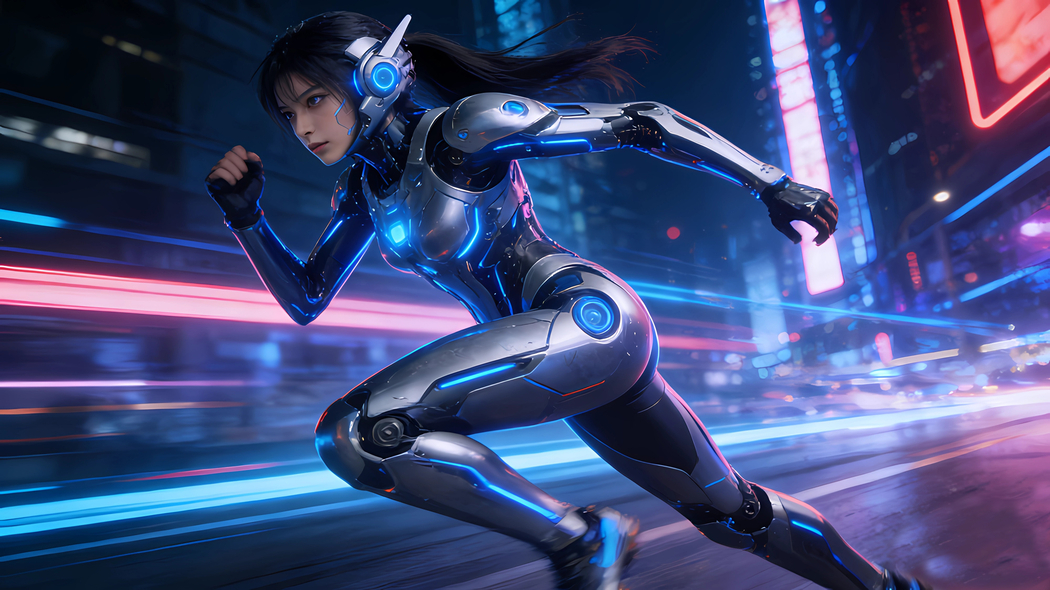 奔跑的机甲少女赛博朋克4K动漫高清壁纸4000x2248免费下载 奔跑的机甲少女赛博朋克4K动漫高清壁纸4000x2248免费下载