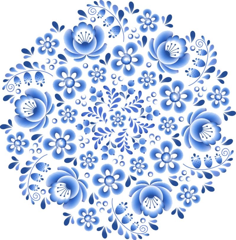 中国风青花瓷花纹高清PNG透明及PSD设计素材免费下载