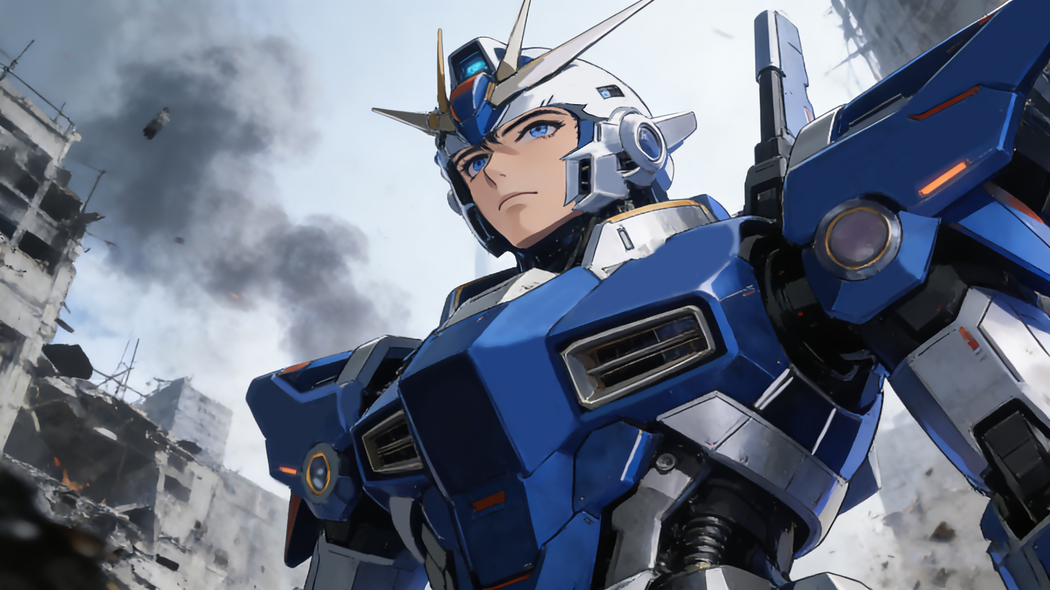 好看帅气蓝色机甲 4K动漫高清电脑壁纸3842x2160免费下载