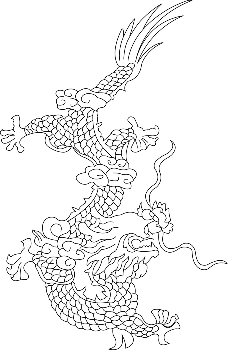 黑白水墨龙凤高清PNG透明中国风装饰元素设计素材免费下载