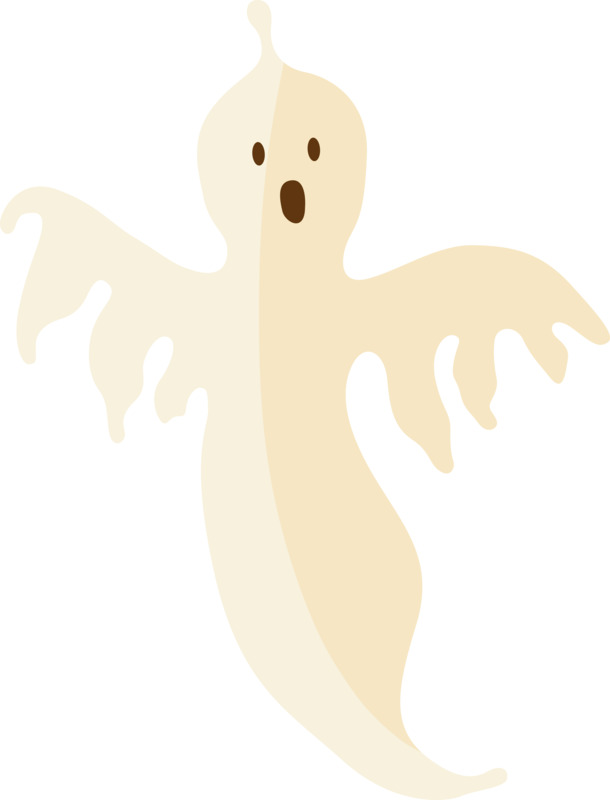 手绘简易幽灵高清PNG透明图-节日元素设计素材