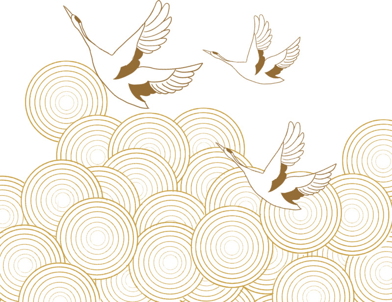 中国风祥云飞鹤高清PNG透明装饰元素设计素材免费下载