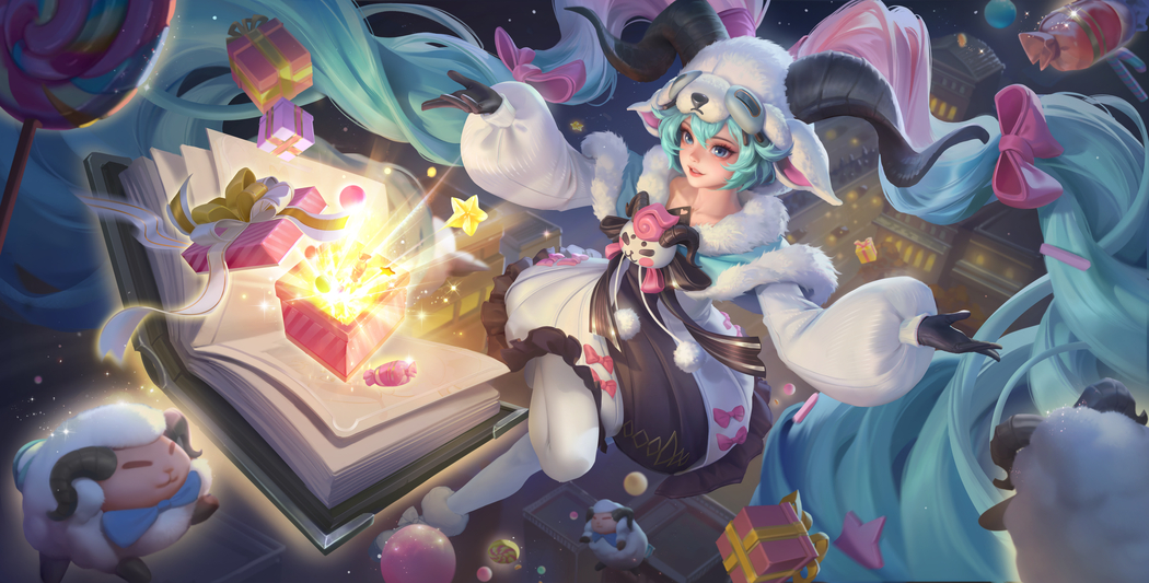 安琪拉糖果风暴王者荣耀4K高清游戏壁纸7428x3772免费下载