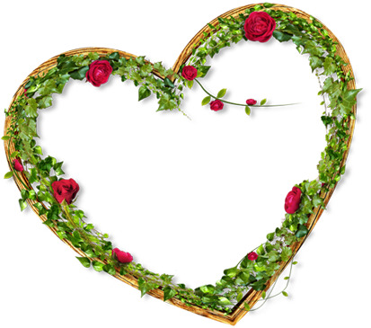 玫瑰花藤蔓心形七夕情人节高清PNG透明设计素材免费下载