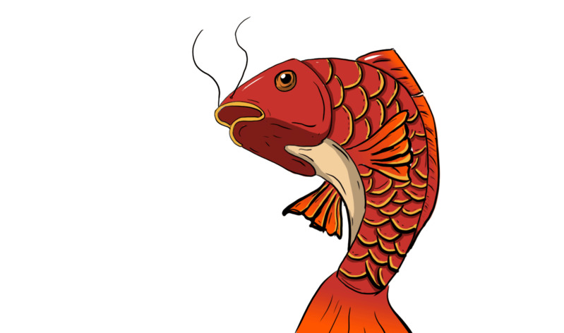 手绘鲤鱼跃龙门高清PNG透明卡通元素设计素材免费下载