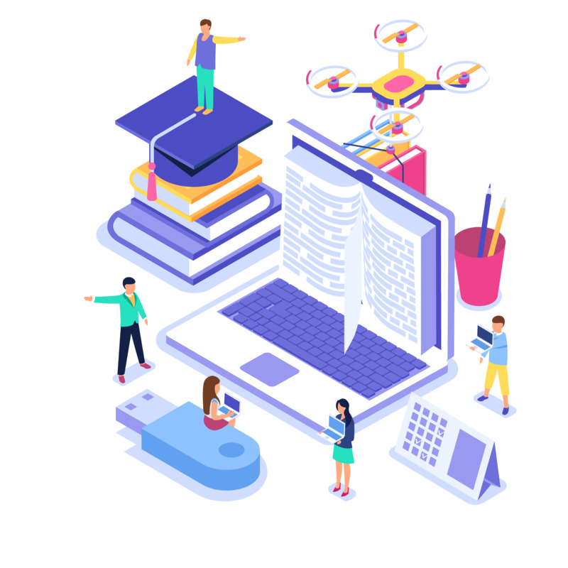 立体创意学习插画设计高清PNG透明手绘卡通元素素材免费下载