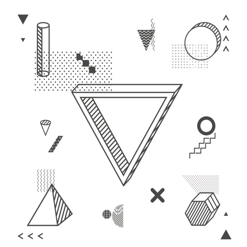 三角框波普风抽象手绘卡通元素高清PNG透明设计素材免费下载