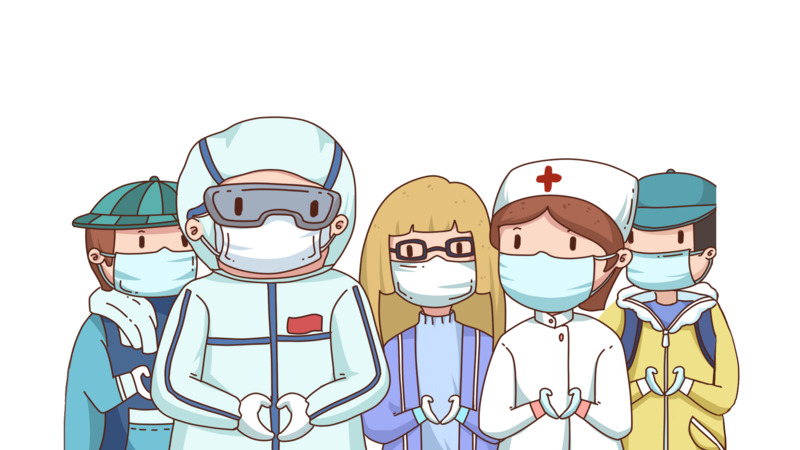 战胜疫情插画漫画卡通高清PNG透明手绘元素设计素材免费下载