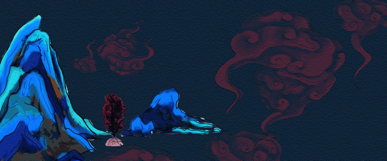 国潮祥云山水第八分高清PNG透明背景素材免费下载_banner海报设计必备