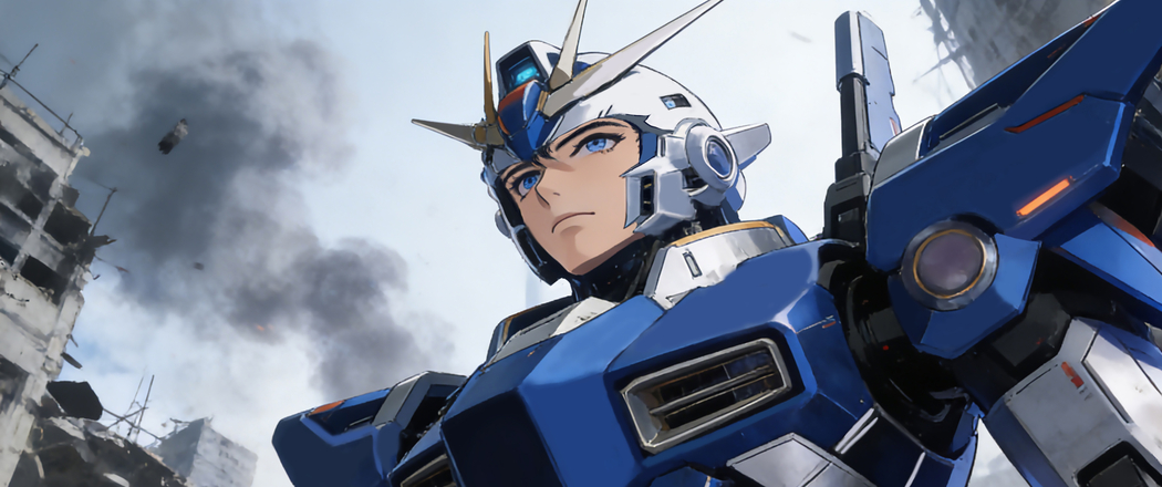 帅气蓝色机甲帅哥4K高清3440x1440带鱼屏动漫壁纸免费下载